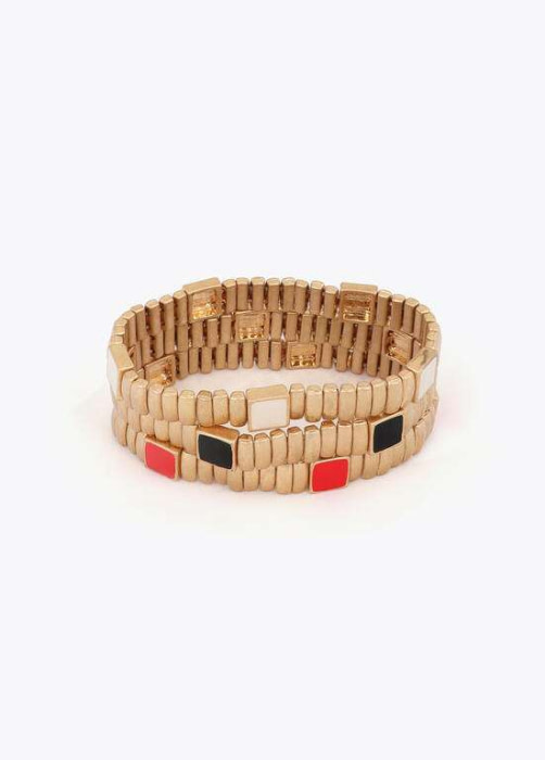 LOLA CASADEMUNT set pulseras elásticas con detalle negro y multicolor - 2