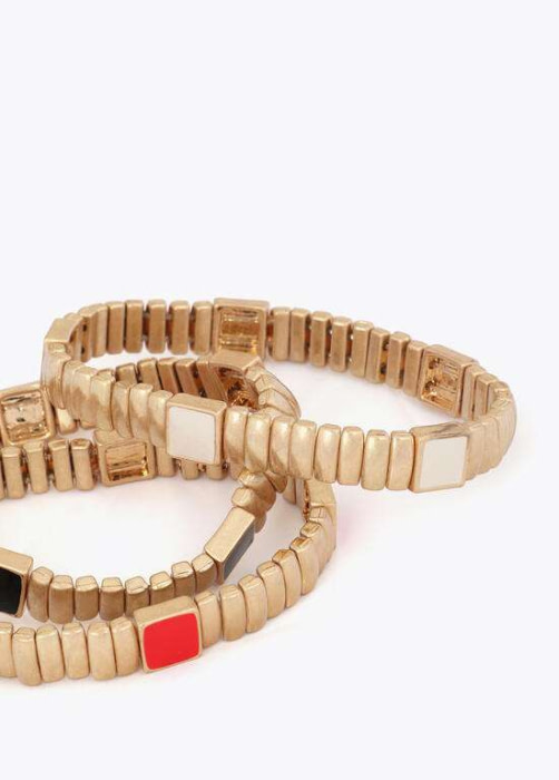 LOLA CASADEMUNT set pulseras elásticas con detalle negro y multicolor - 3
