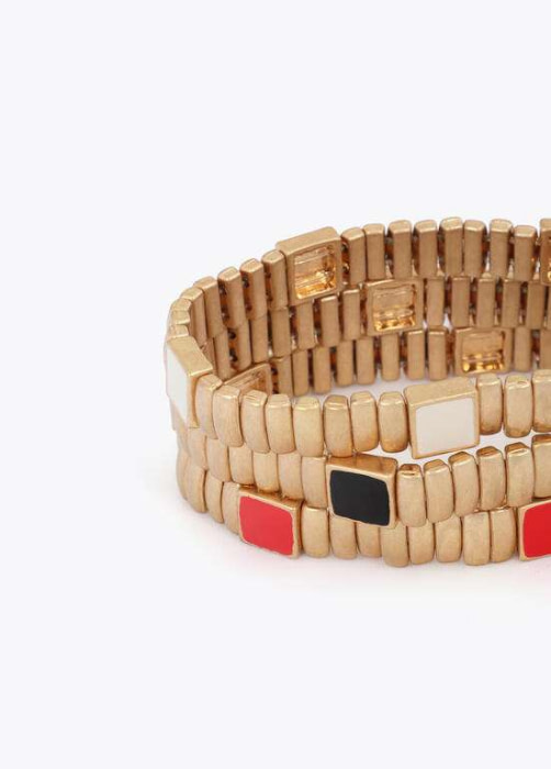 LOLA CASADEMUNT set pulseras elásticas con detalle negro y multicolor - 4