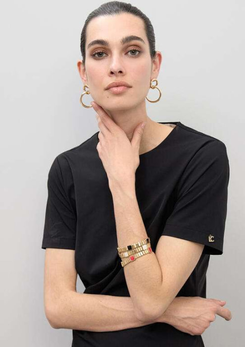 LOLA CASADEMUNT set pulseras elásticas con detalle negro y multicolor - 6