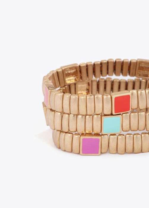 LOLA CASADEMUNT set pulseras elásticas con detalle metal y multicolor - 4