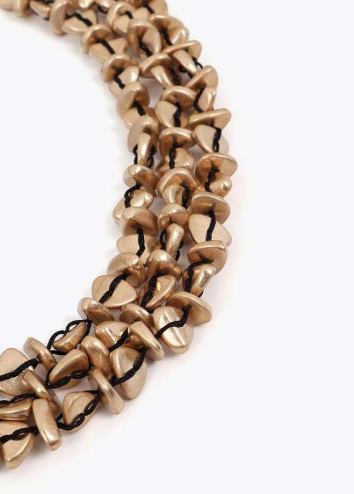 LOLA CASADEMUNT collar múltiple con aplicación de abalorios en negro y metal - 3