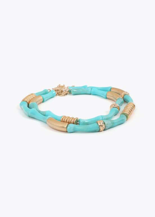 LOLA CASADEMUNT pack collares combinados  azul y metal - 2
