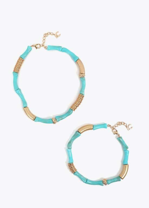 LOLA CASADEMUNT pack collares combinados  azul y metal - 3
