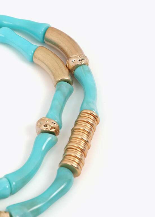 LOLA CASADEMUNT pack collares combinados  azul y metal - 5