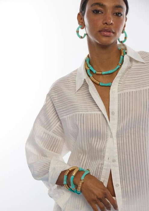 LOLA CASADEMUNT pack collares combinados  azul y metal - 6