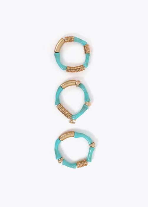 LOLA CASADEMUNT pack pulseras combinados  azul y metal - 3