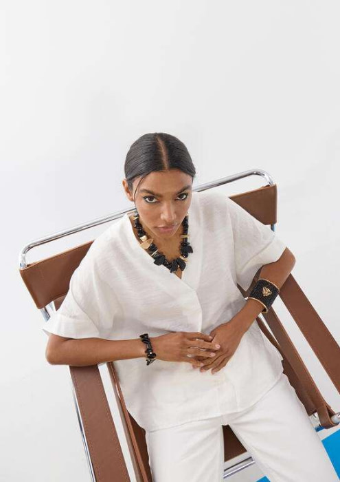 LOLA CASADEMUNT collar combinado con piezas metal y negro - 6