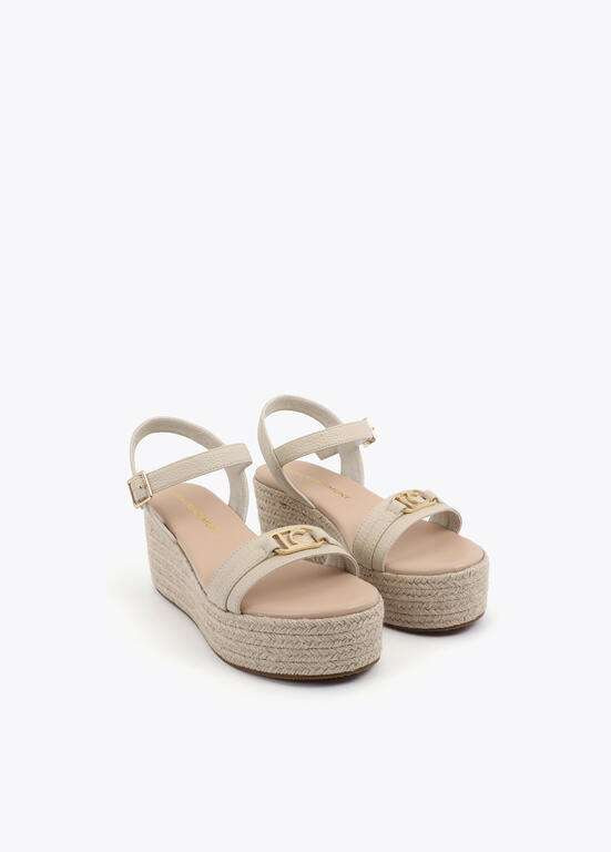 LOLA CASADEMUNT sandalia con cuña ecopiel crudo