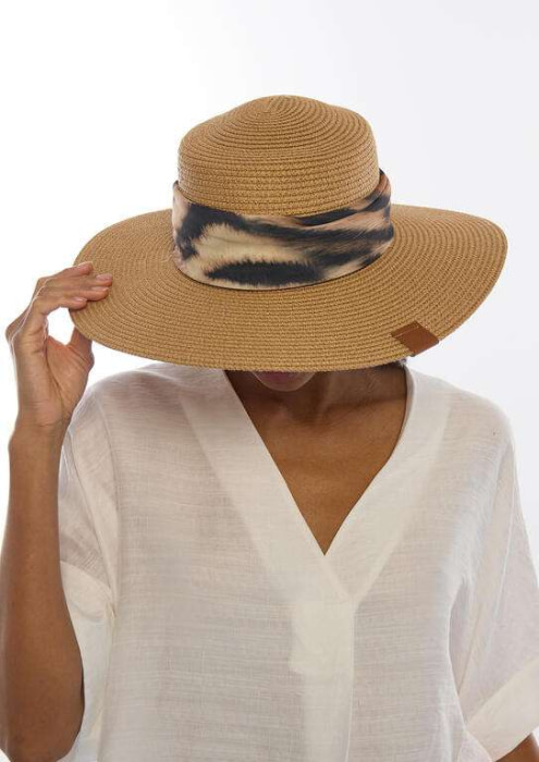 LOLA CASADEMUNT sombrero con lazada crudo y marrón - 1