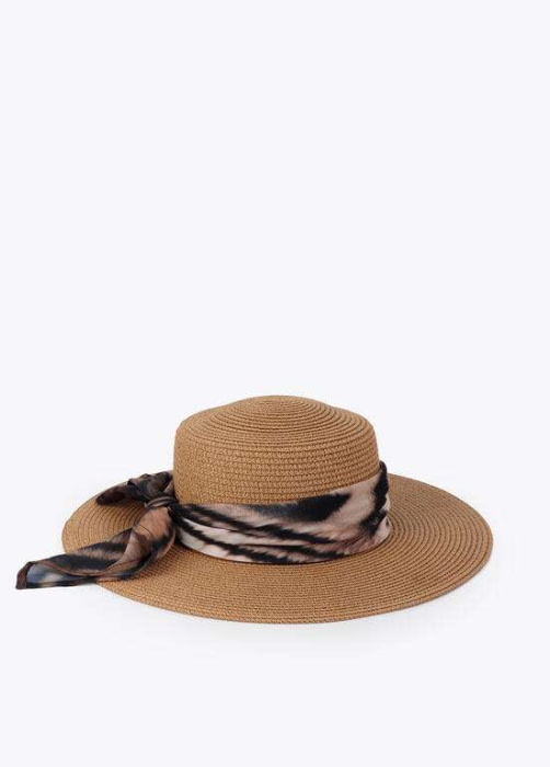 LOLA CASADEMUNT sombrero con lazada crudo y marrón - 3
