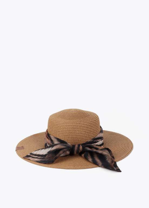 LOLA CASADEMUNT sombrero con lazada crudo y marrón - 4