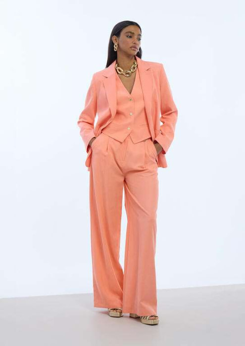 LOLA CASADEMUNT pantalón palazzo color coral - 2