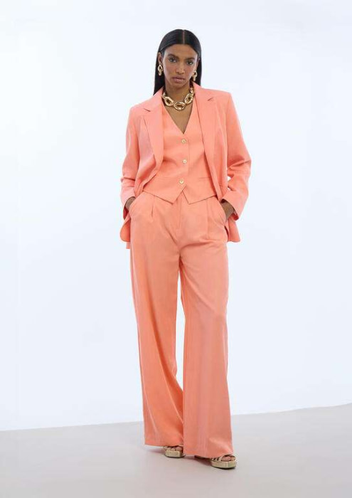 LOLA CASADEMUNT pantalón palazzo color coral - 4