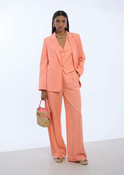 LOLA CASADEMUNT pantalón palazzo color coral - 6