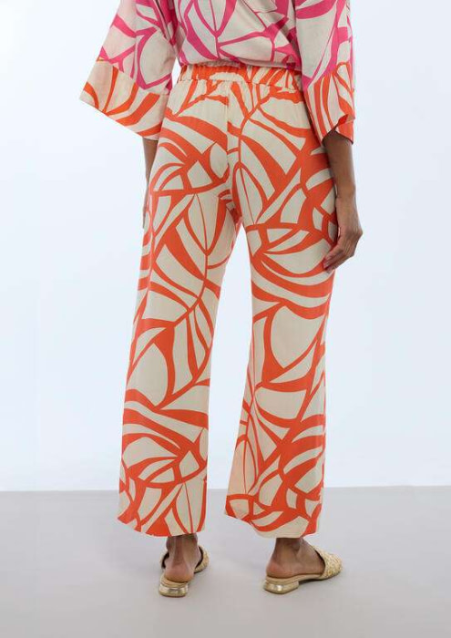 LOLA CASADEMUNT pantalón estampado naranja y crudo - 3