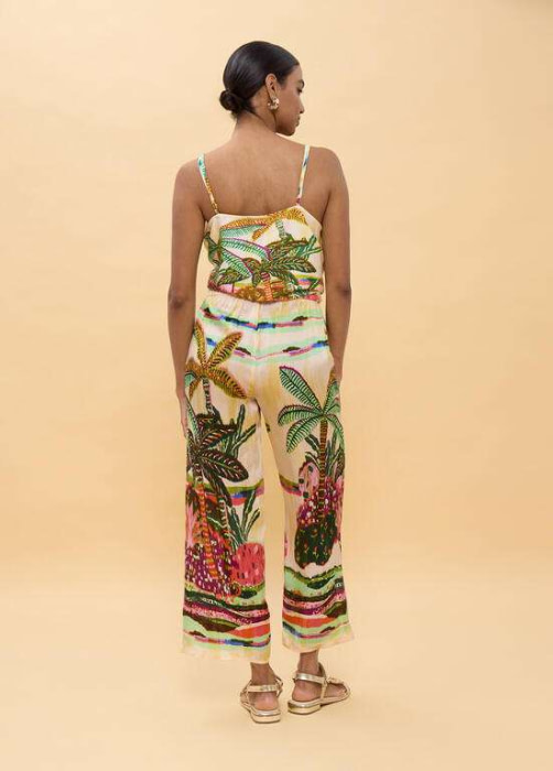 LOLA CASADEMUNT top lencero estampado palmeras  multicolor - 3