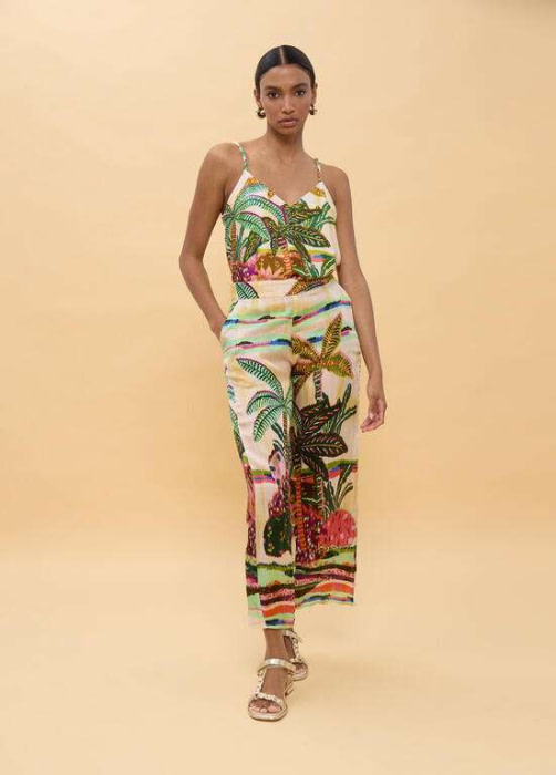 LOLA CASADEMUNT top lencero estampado palmeras  multicolor - 4