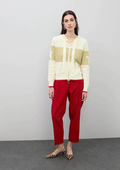 LOLA CASADEMUNT sudadera con capucha crudo en  lúrex con estrella - 5