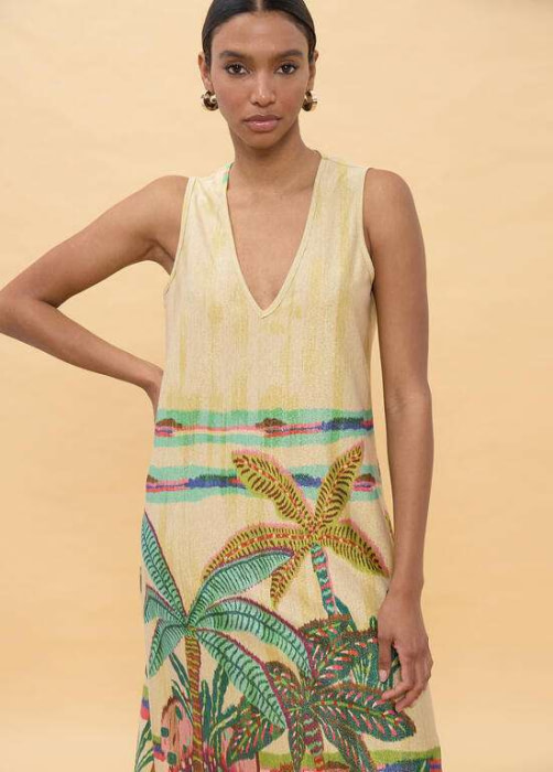 LOLA CASADEMUNT vestido estampado crudo y multicolor - 3