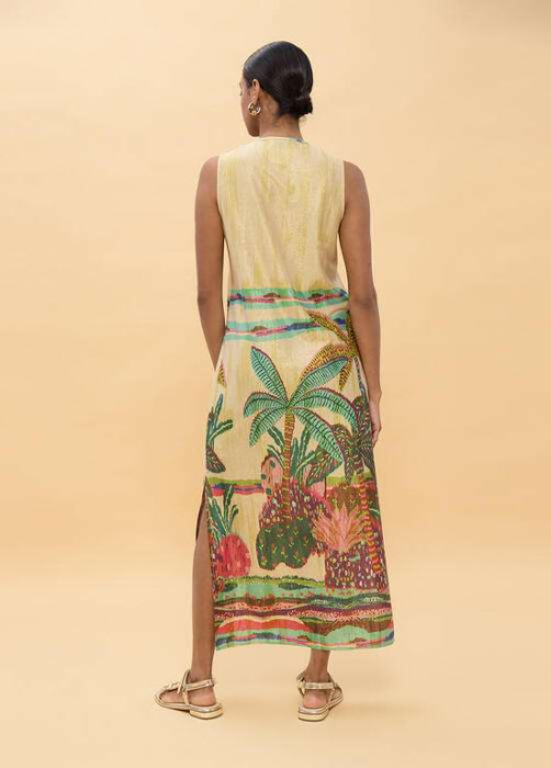 LOLA CASADEMUNT vestido estampado crudo y multicolor - 4