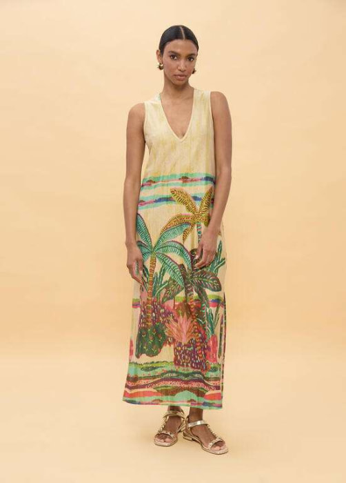 LOLA CASADEMUNT vestido estampado crudo y multicolor - 6