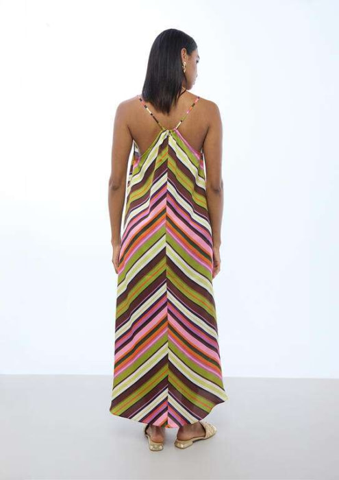 LOLA CASADEMUNT vestido satinado multirayas - 4