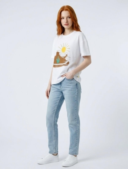 PENNYBLACK camiseta m/c blanca estampado sol - 2