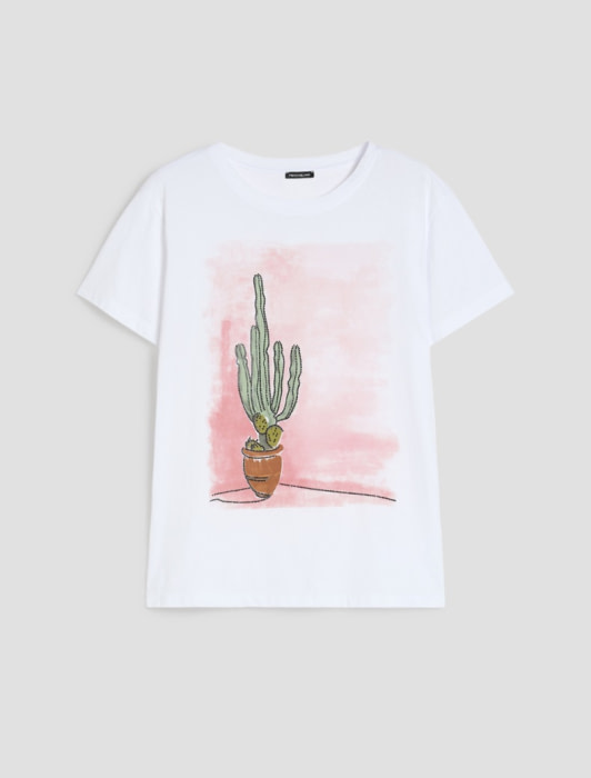 PENNYBLACK camiseta m/c blanca cactus - 4