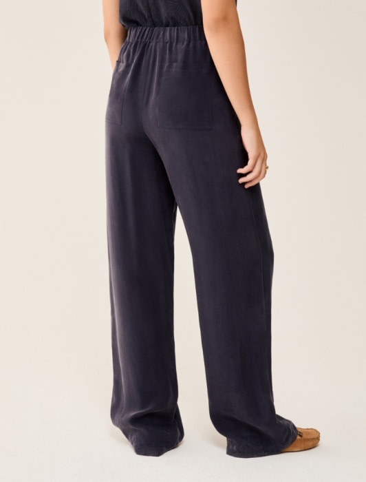 PENNYBLACK pantalón gomas en cupro azul marino - 3
