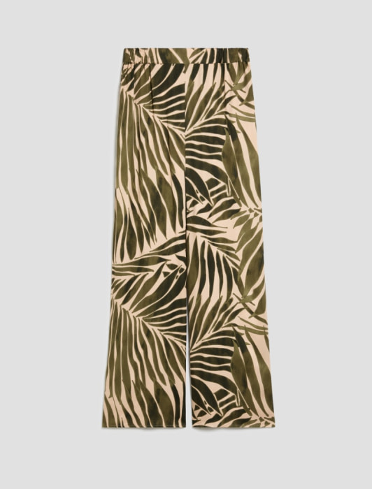 PENNYBLACK pantalón viscosa estampado hojas verde - 6