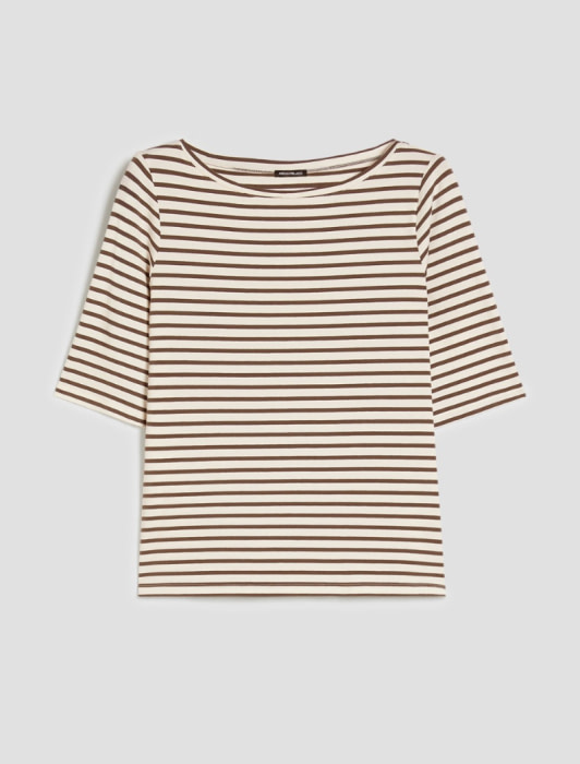 PENNYBLACK camiseta m/c rayas caqui y crudo - 2