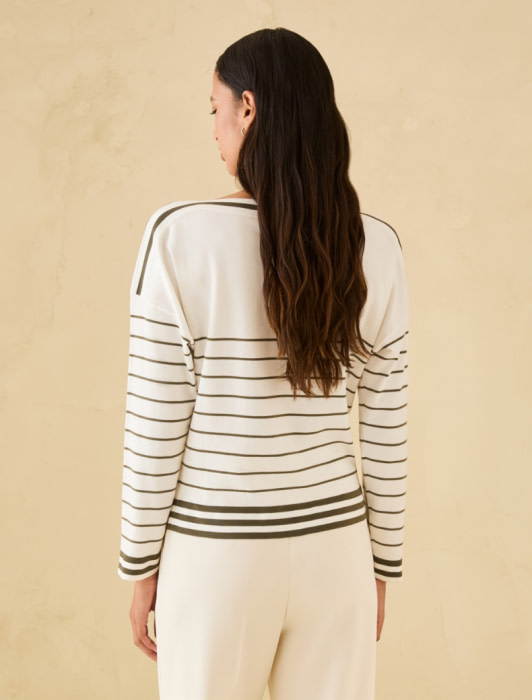 PENNYBLACK jersey rayas caqui y crudo - 3