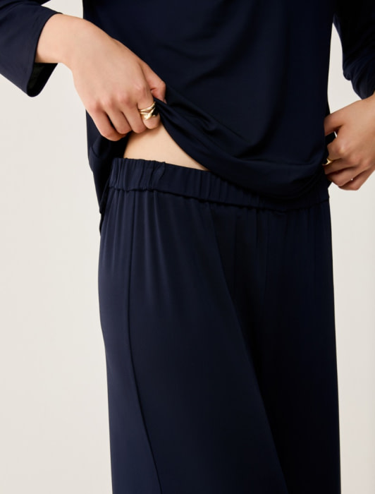 PENNYBLACK pantalón viscosa  azul marino - 5