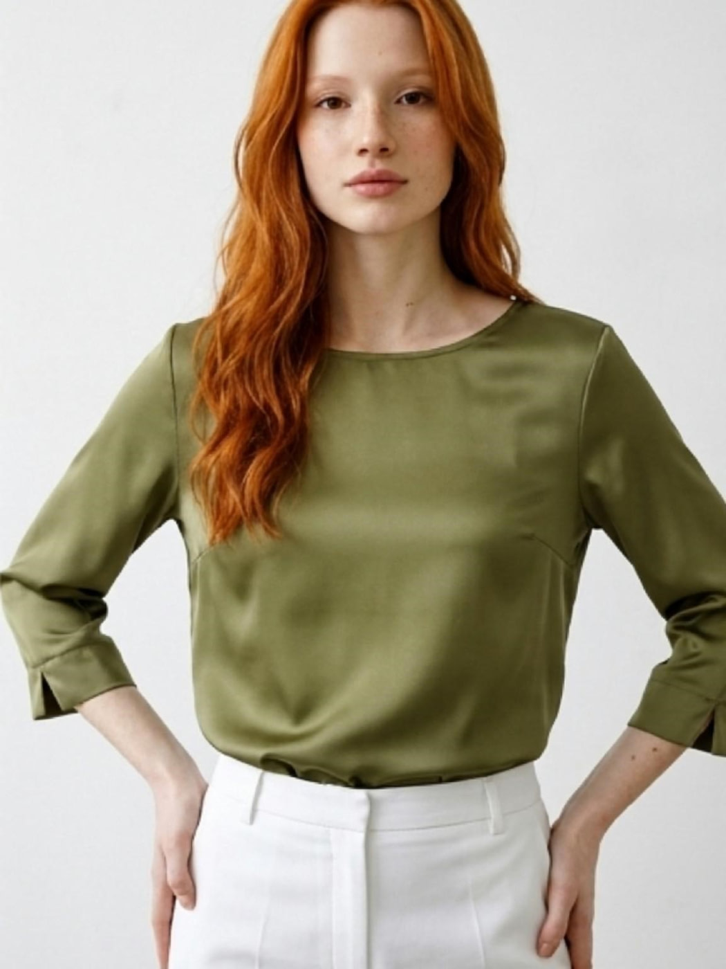 PENNYBLACK top poliéster manga 3/4 verde