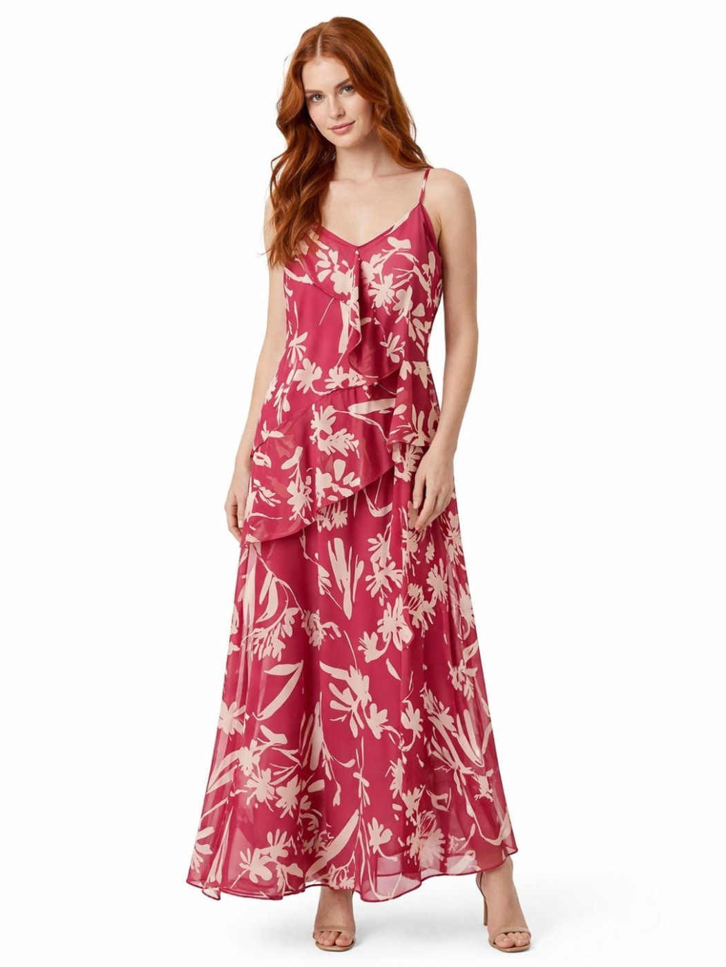 PENNYBLACK vestido poliéster estampado de flores  rojo con tirantes