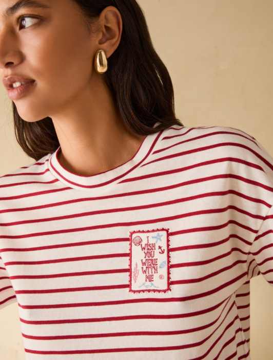 PENNYBLACK camiseta m/c blanca rayas rojo y blanco - 4