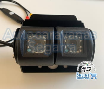 RETROCÁMARA DOBLE CON VISIÓN NOCTURNA IR