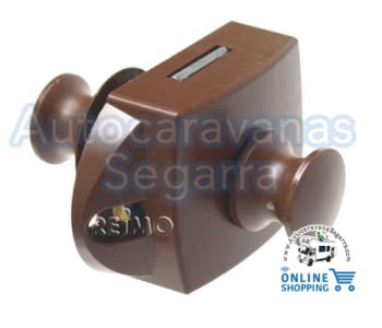 CIERRE PULSADOR DOBLE MARRÓN CON ROSETA PARA PUERTA