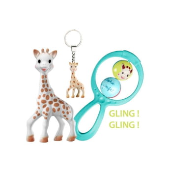 Juguete bebés mordedor Sophie La Girafe mordedor + sonajero + llavero - 2