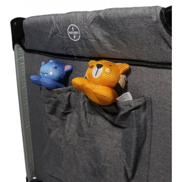Cuna de viaje DING Travel cot Stripe Grey melange deluxe - 4