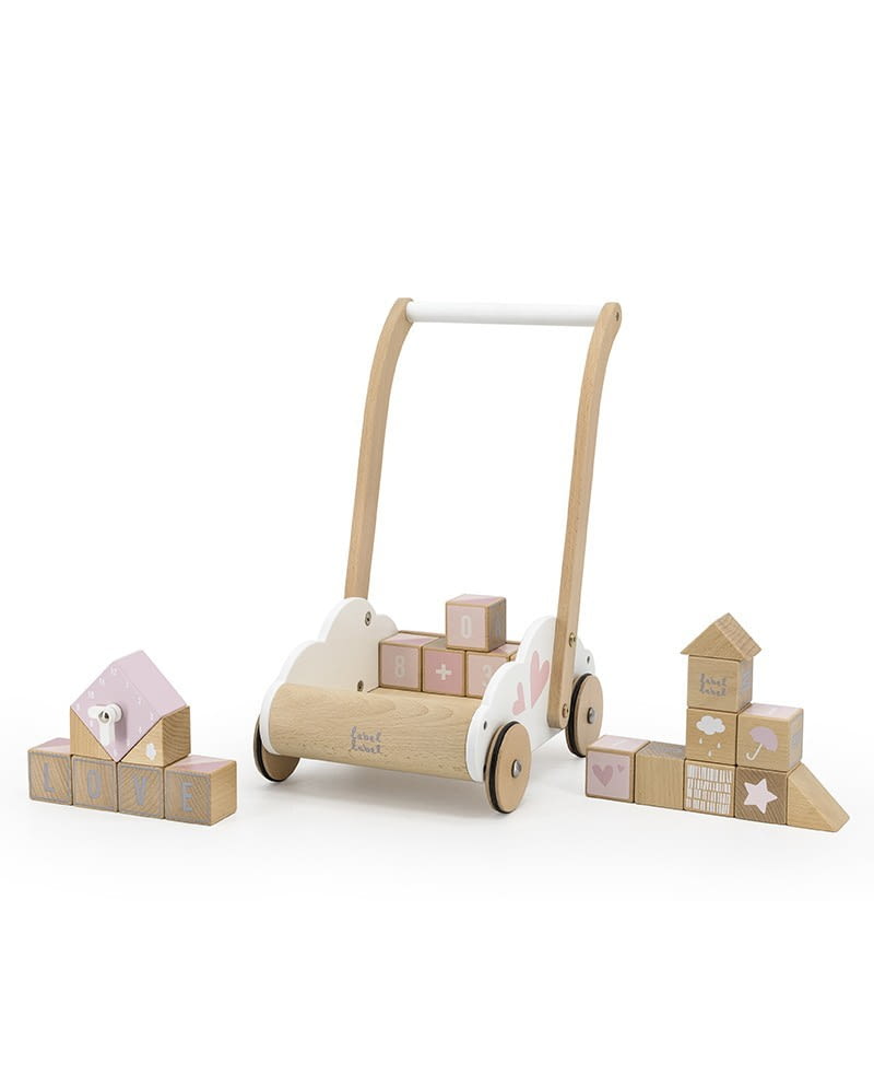 Andador de actividades educativo para bebés madera natural