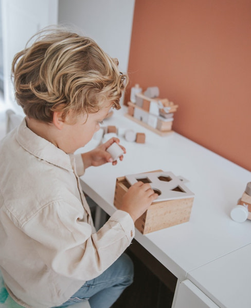 Encajables formas madera natural bebés Label Label - 2