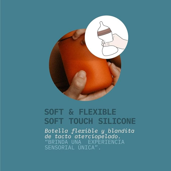 Biberón Suavinex 240 ml. Silicona SX PRO teja - 2