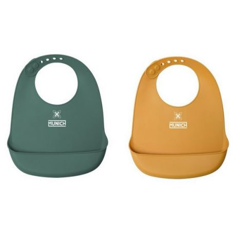 Set 2 baberos silicona bebés Munich - 