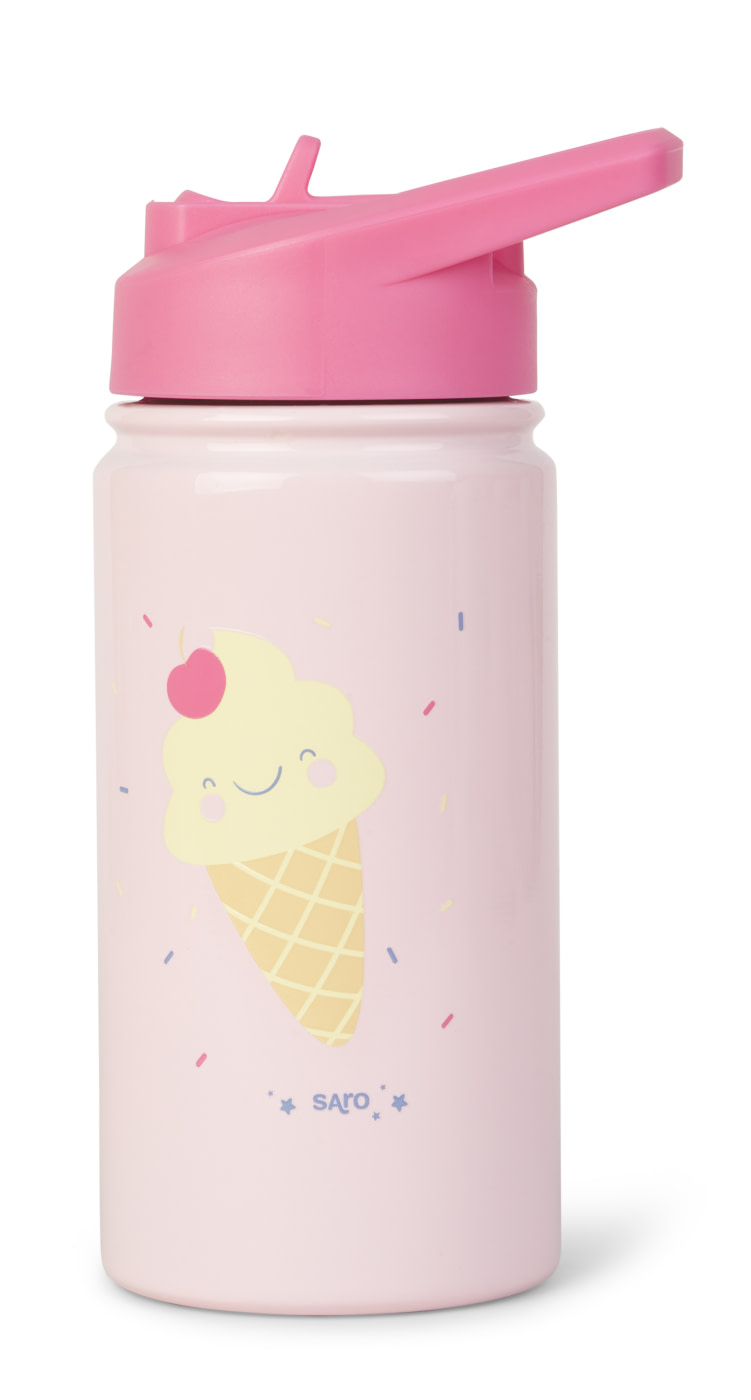 Botella térmica infantil con pajita 350 ml Rosa - 