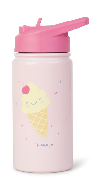 Botella térmica infantil con pajita 350 ml Rosa