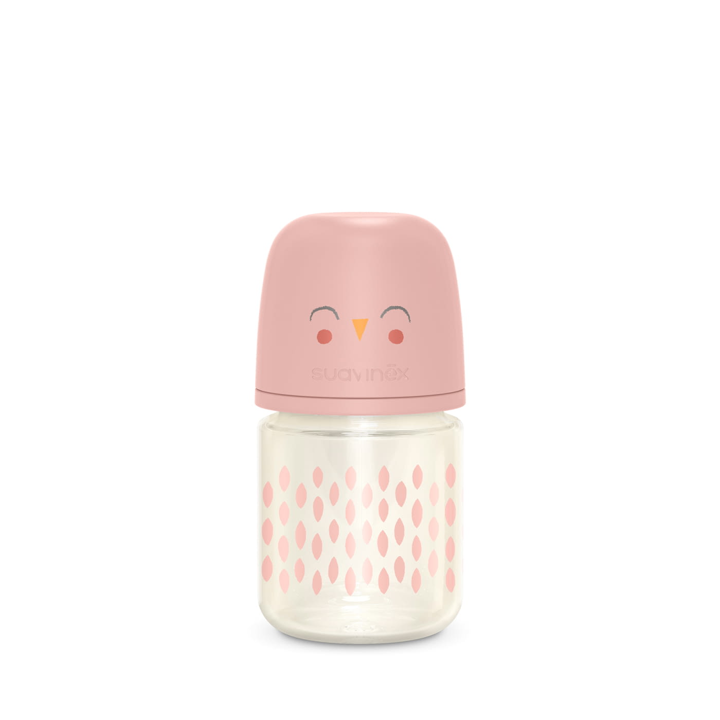 BIBERÓN VIDRIO 120ML BONHOMIA FEATHER ROSA