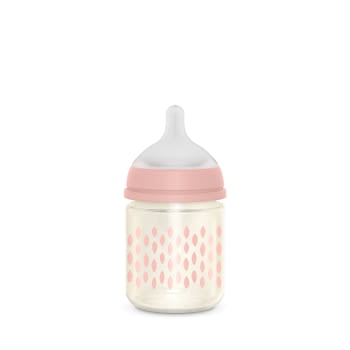 BIBERÓN VIDRIO 120ML BONHOMIA FEATHER ROSA - 3
