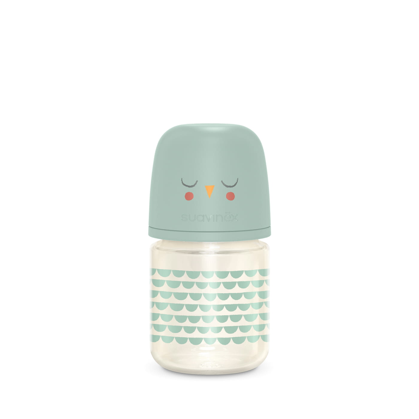 BIBERÓN VIDRIO 120ML BONHOMIA FEATHER VERDE